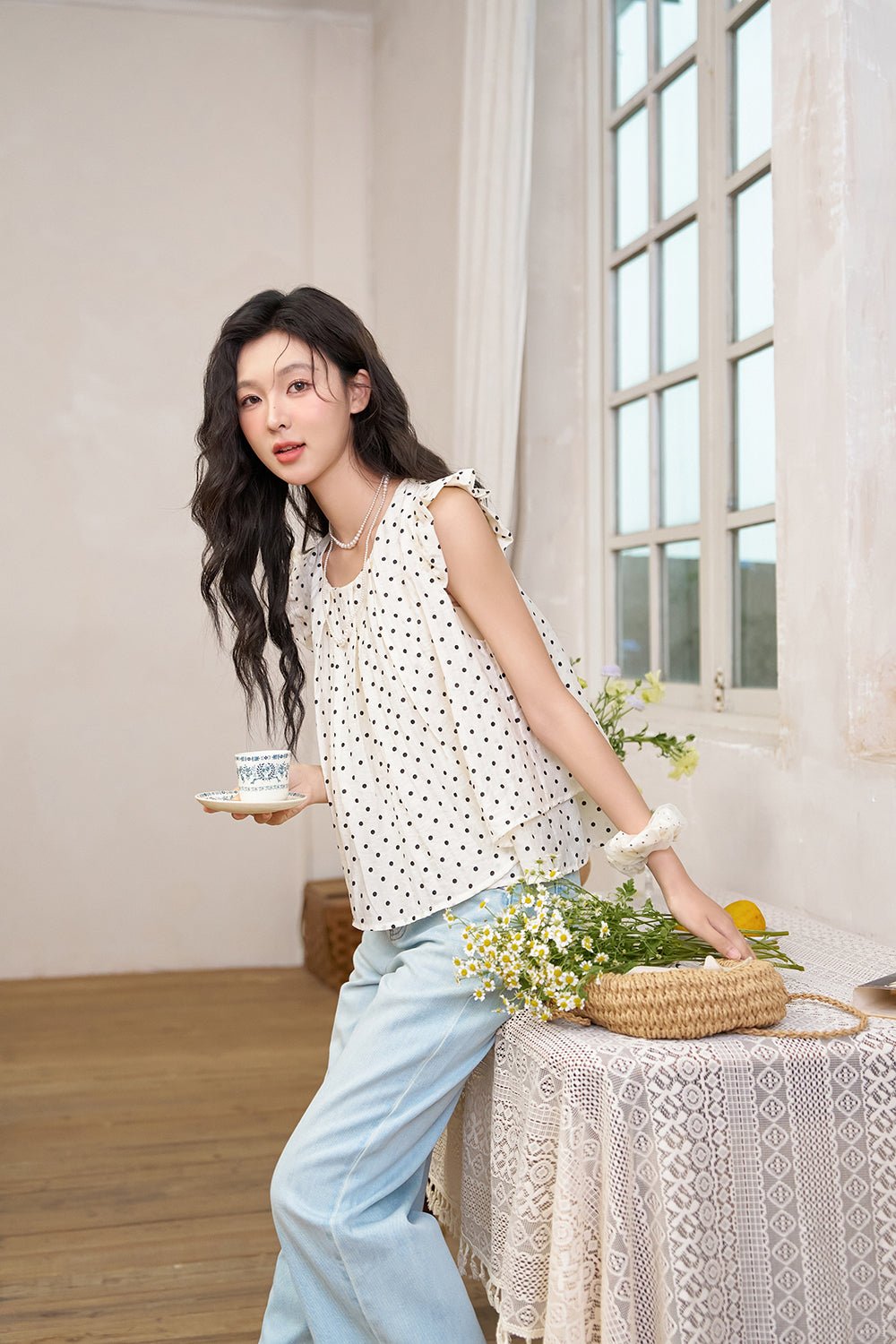 Polka Dot Blouse for women