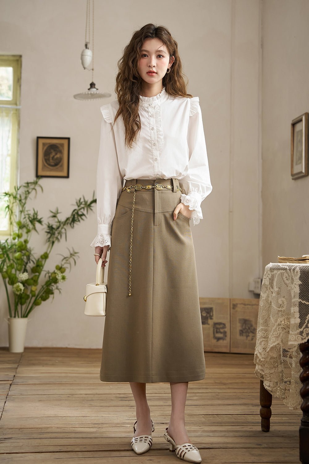 A Line Maxi Skirt for Women