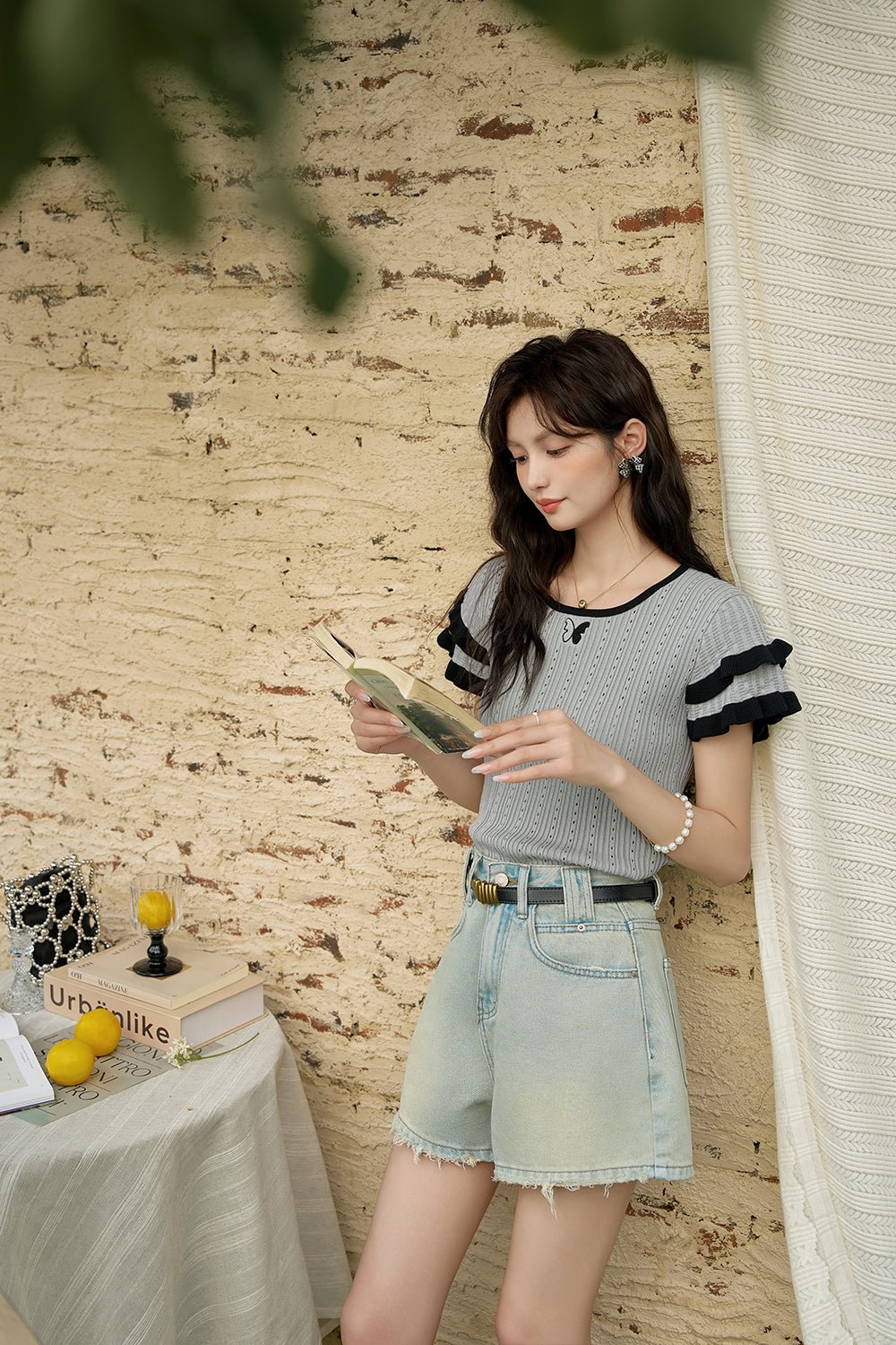 Short Sleeve Knit T-shirt for Women