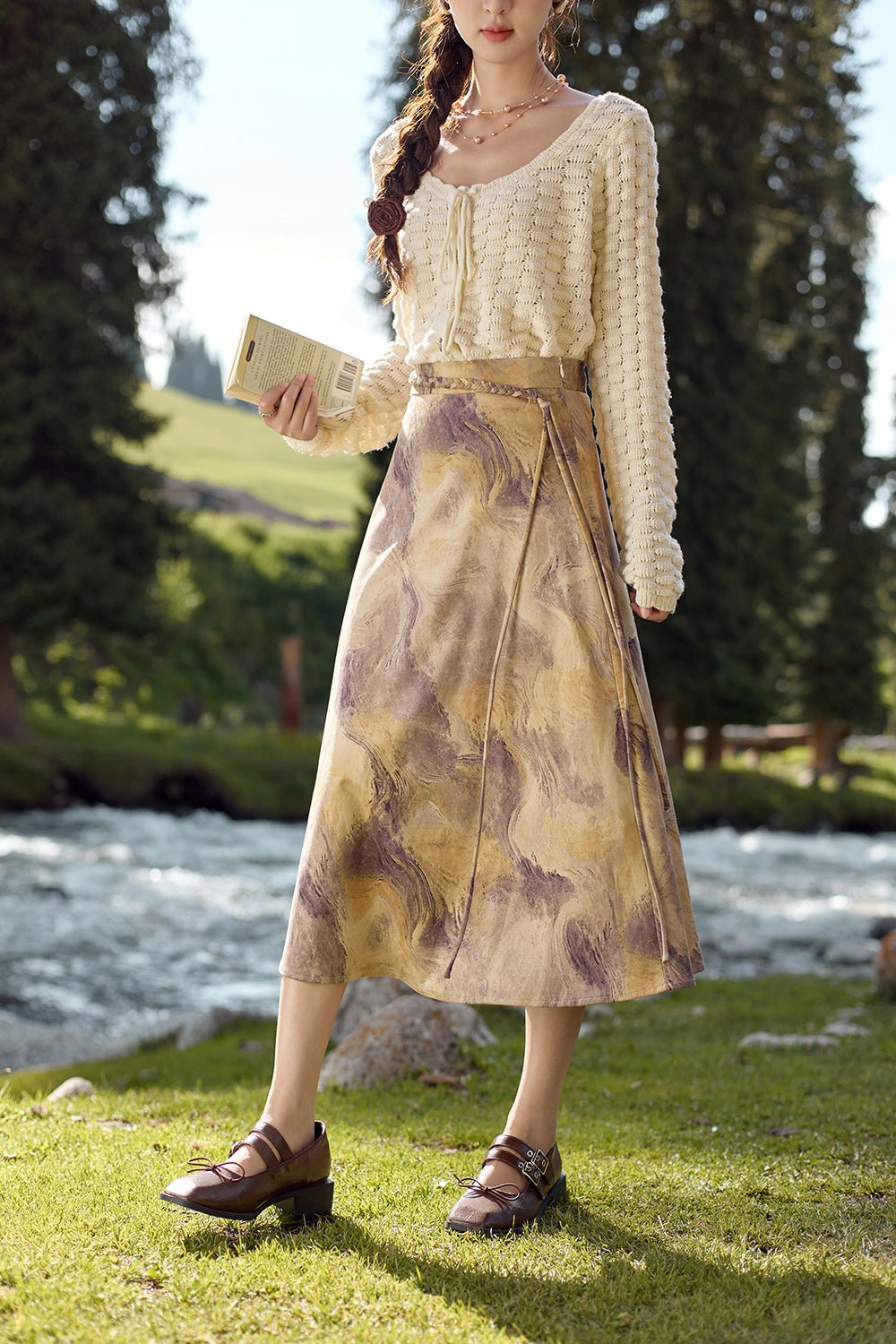 A Line Maxi Skirt for Women