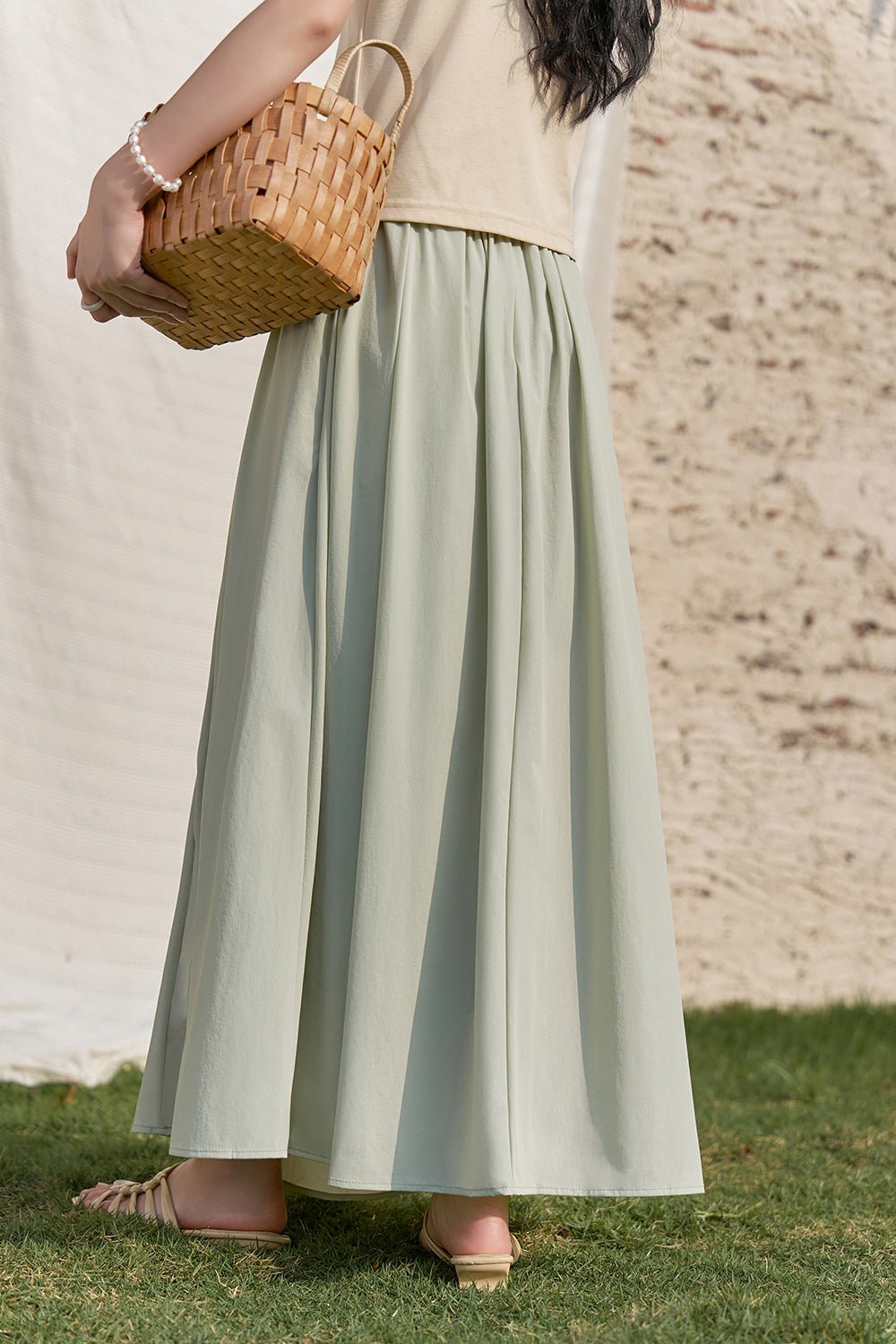 A Line Maxi Skirt for Women - Mishow