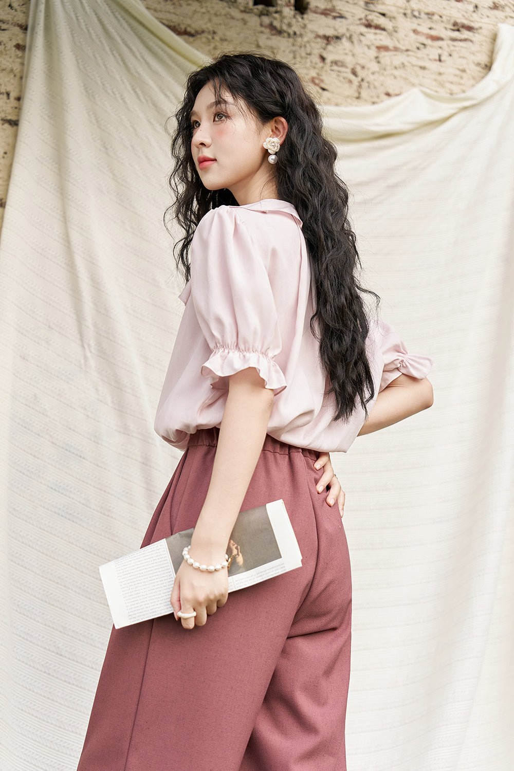 Puff Sleeve Blouse for Women - Mishow