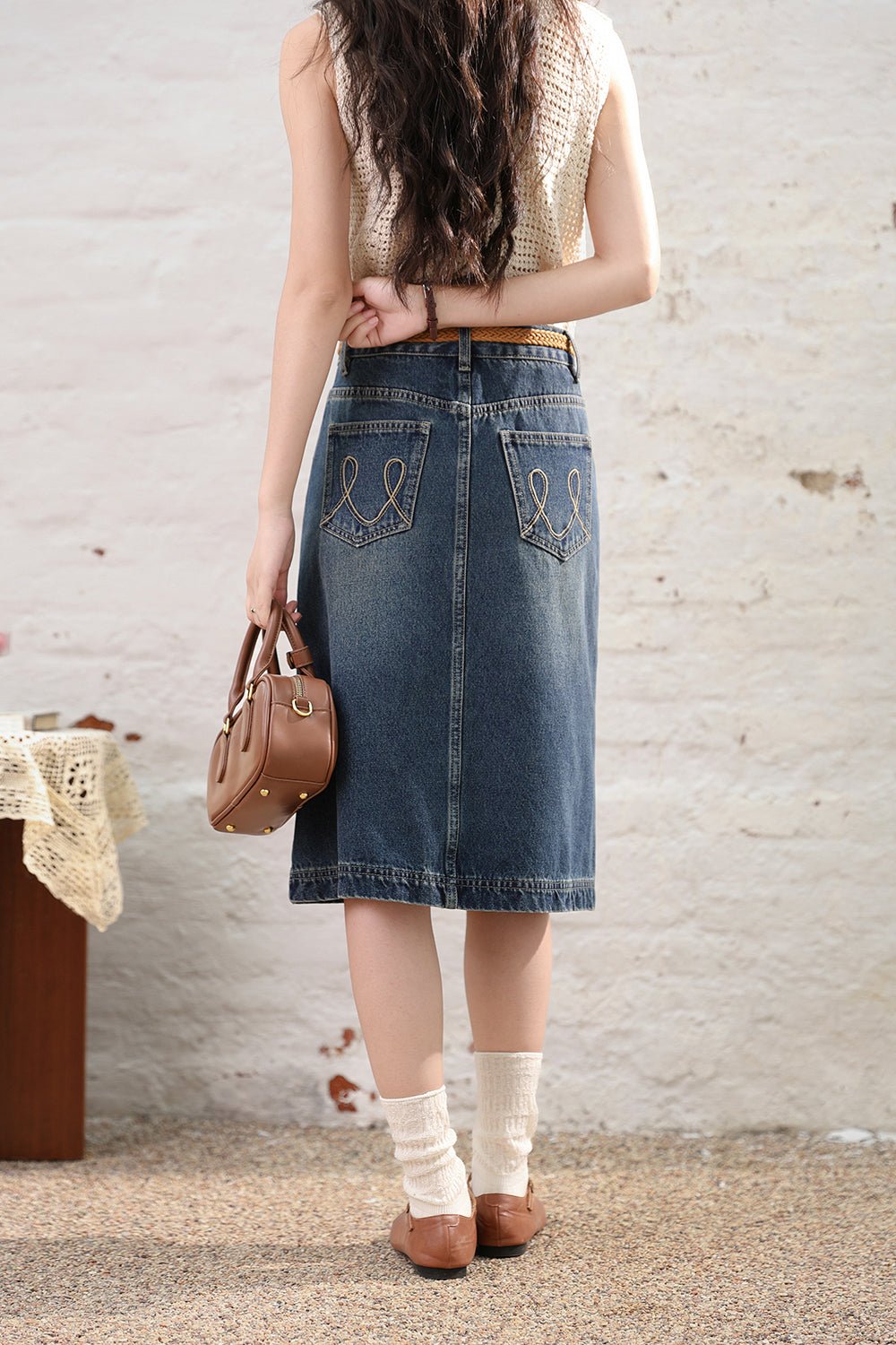 Midi Denim Skirt