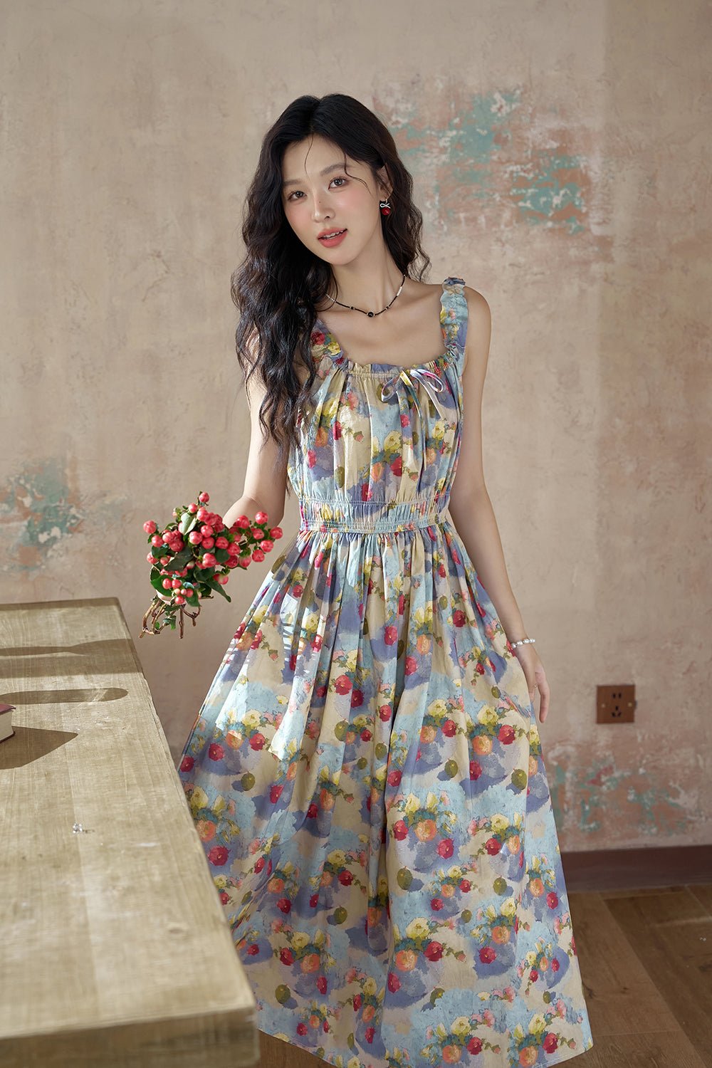 Maxi Floral Spaghetti Strap Dress for Women