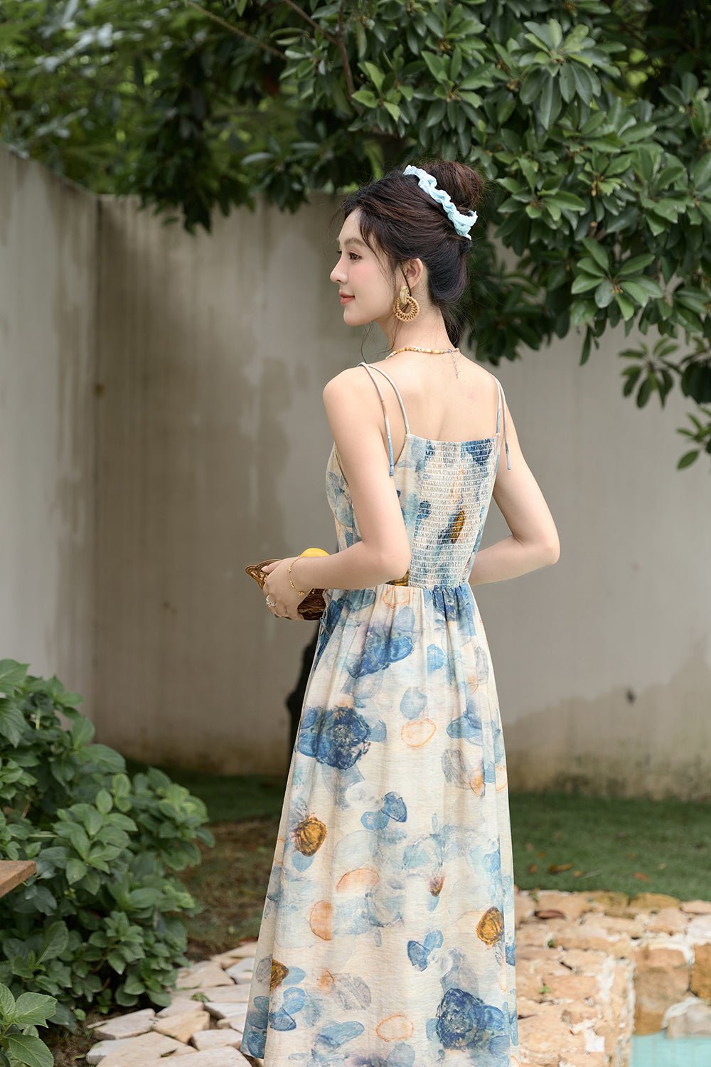 Women's Floral Maxi Spaghetti Strap Dress