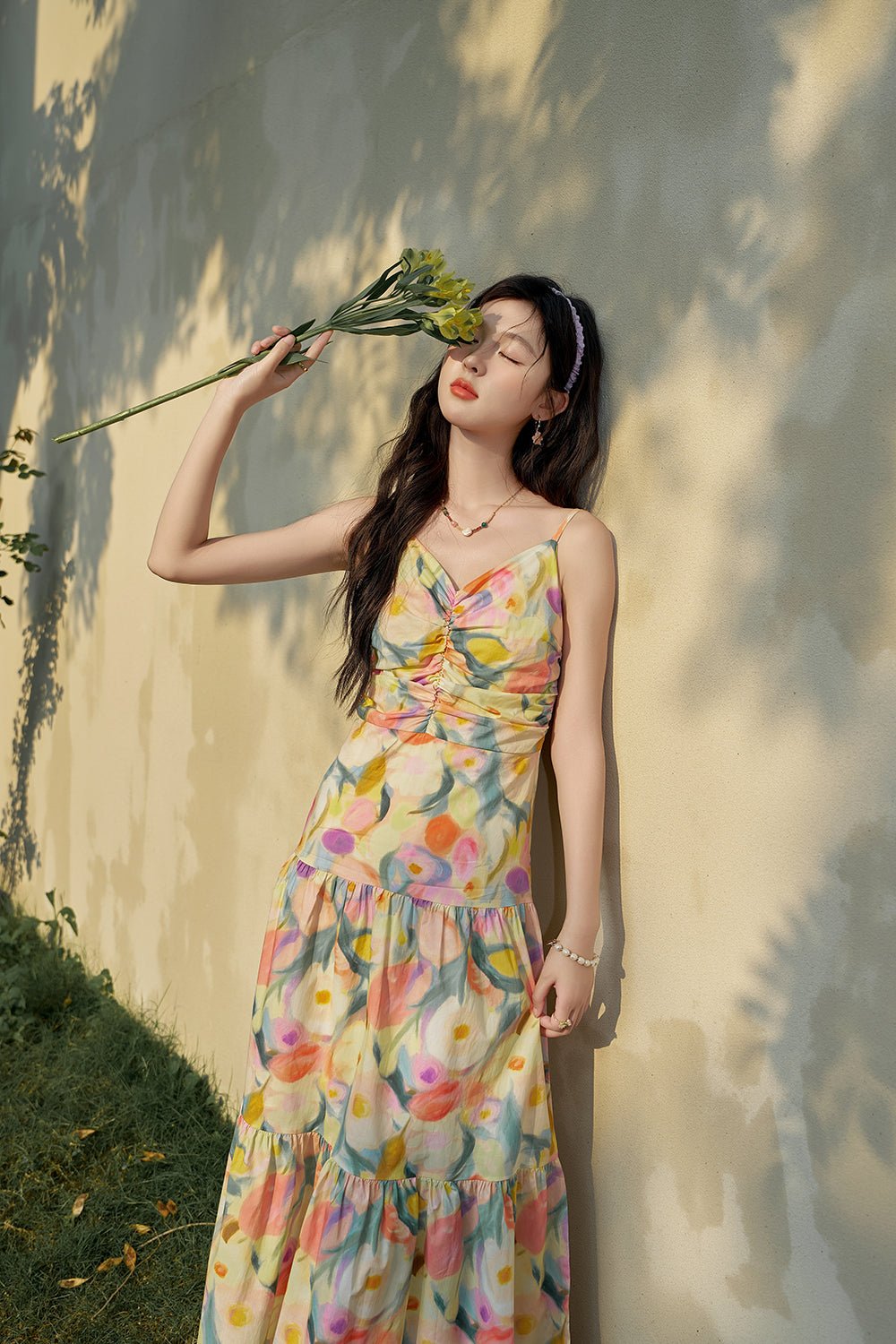 Women's Floral Maxi Spaghetti Strap Dress