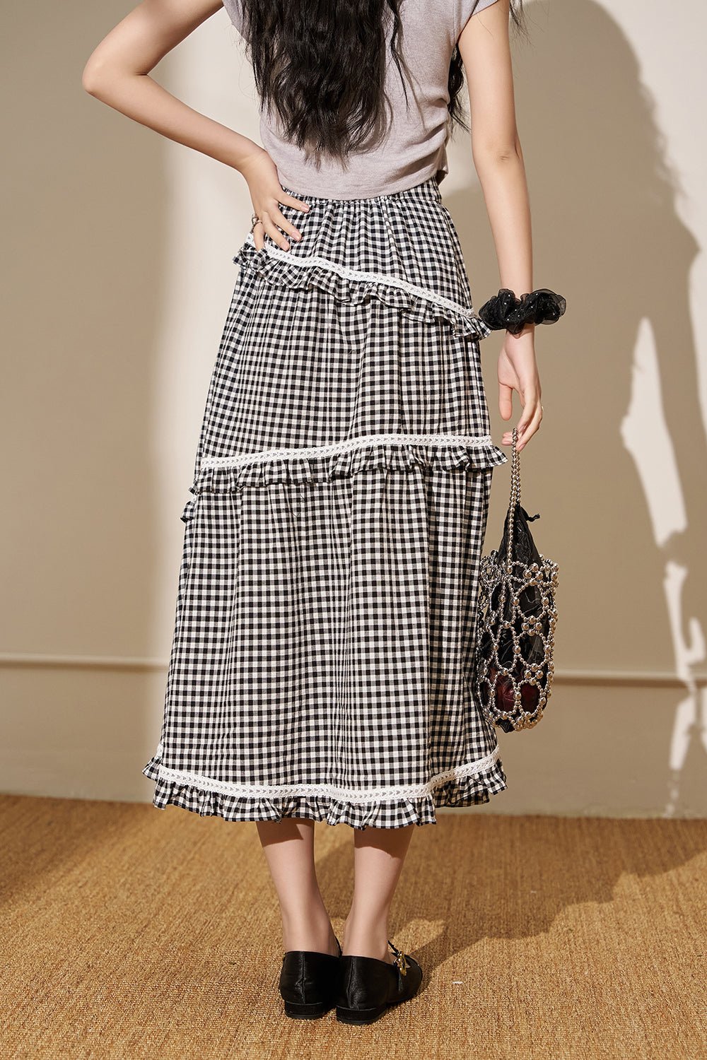 Plaid Maxi Skirt for Women