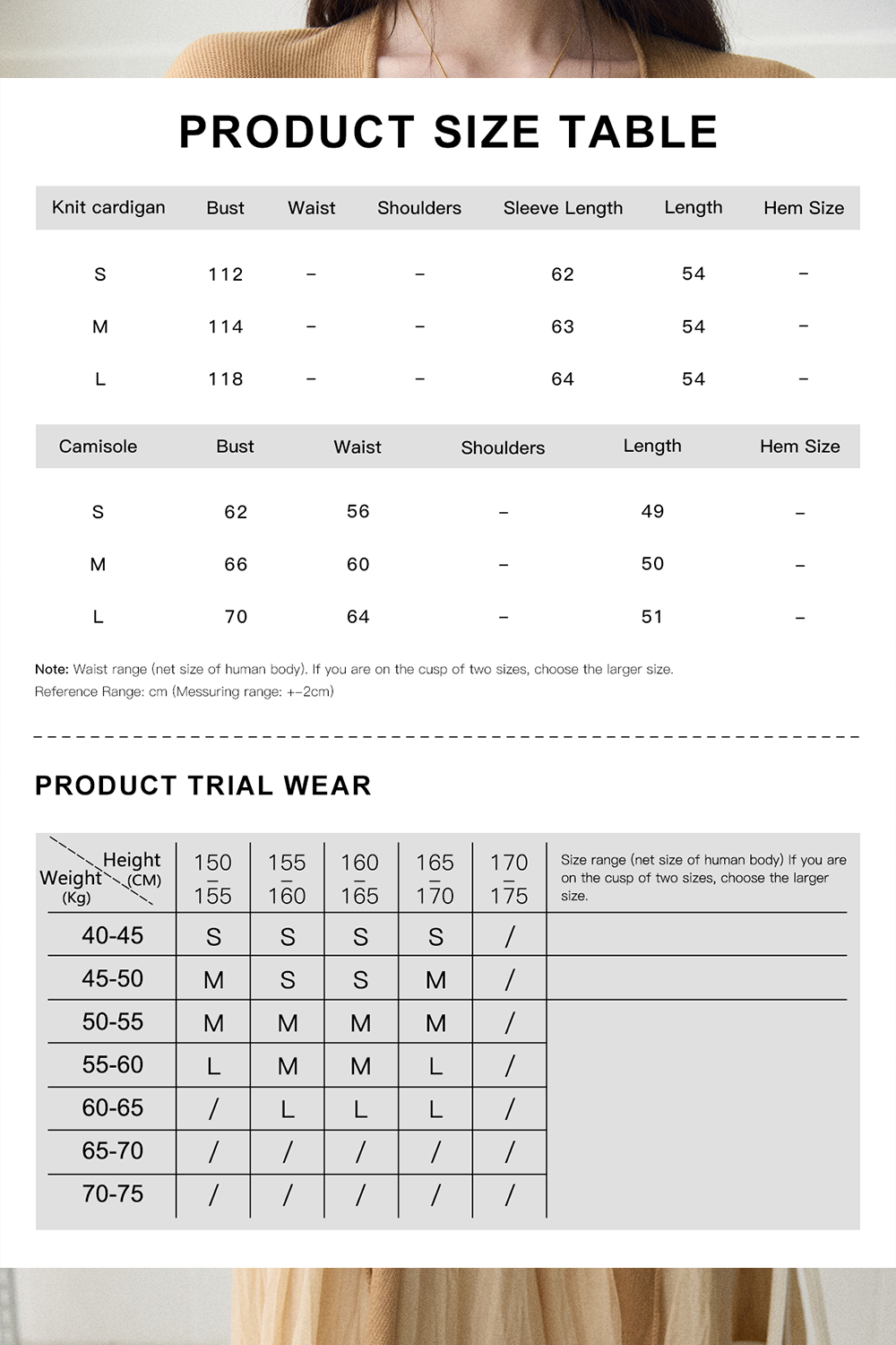 Cardigan + Camisole for Women MISHOW