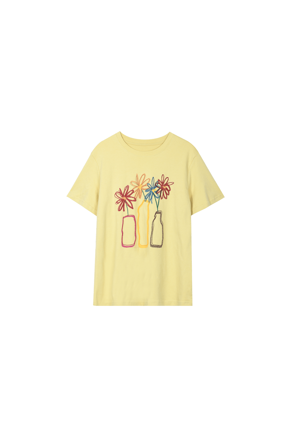 Floral Embroidery T-shirt for Women