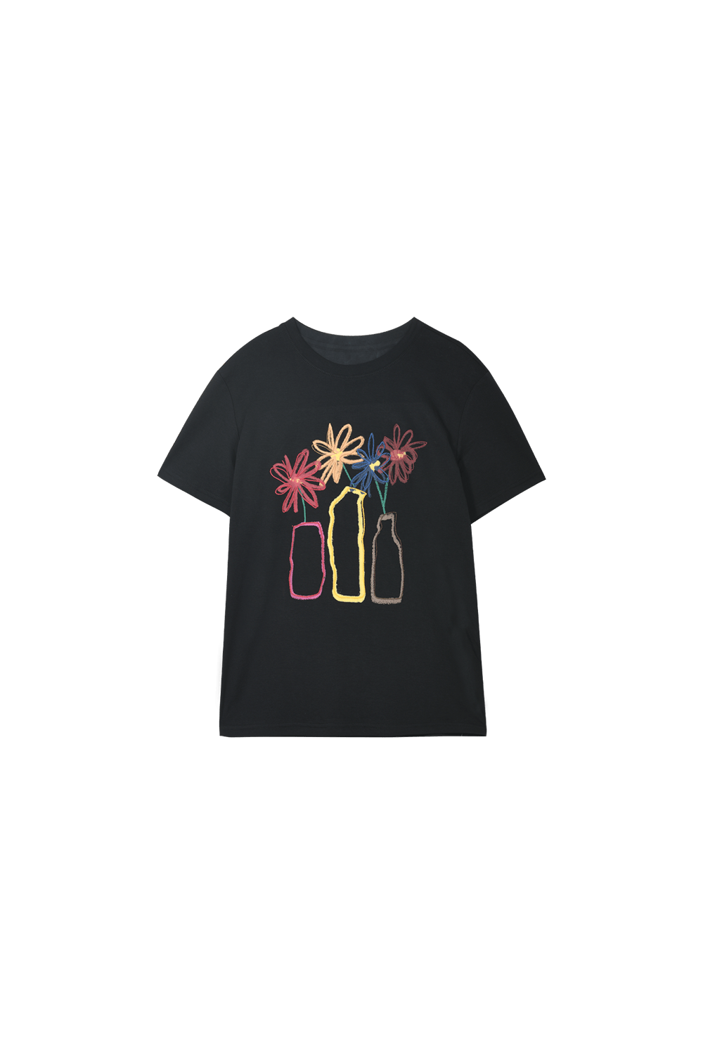 Floral Embroidery T-shirt for Women