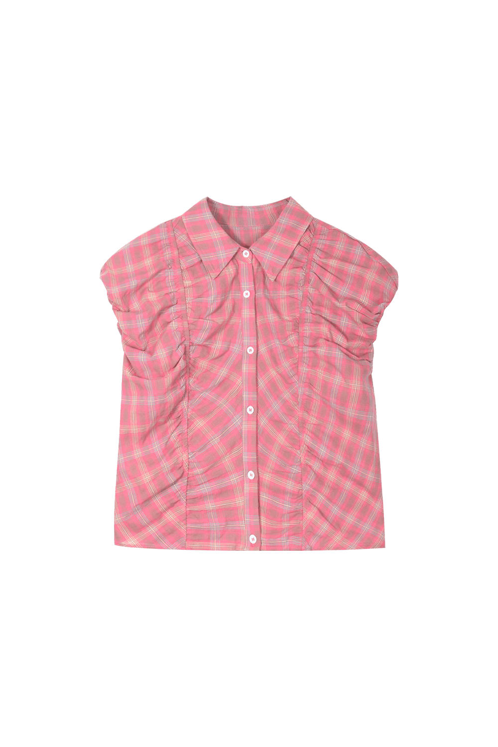 Plaid Puff Sleeve Blouse for Women