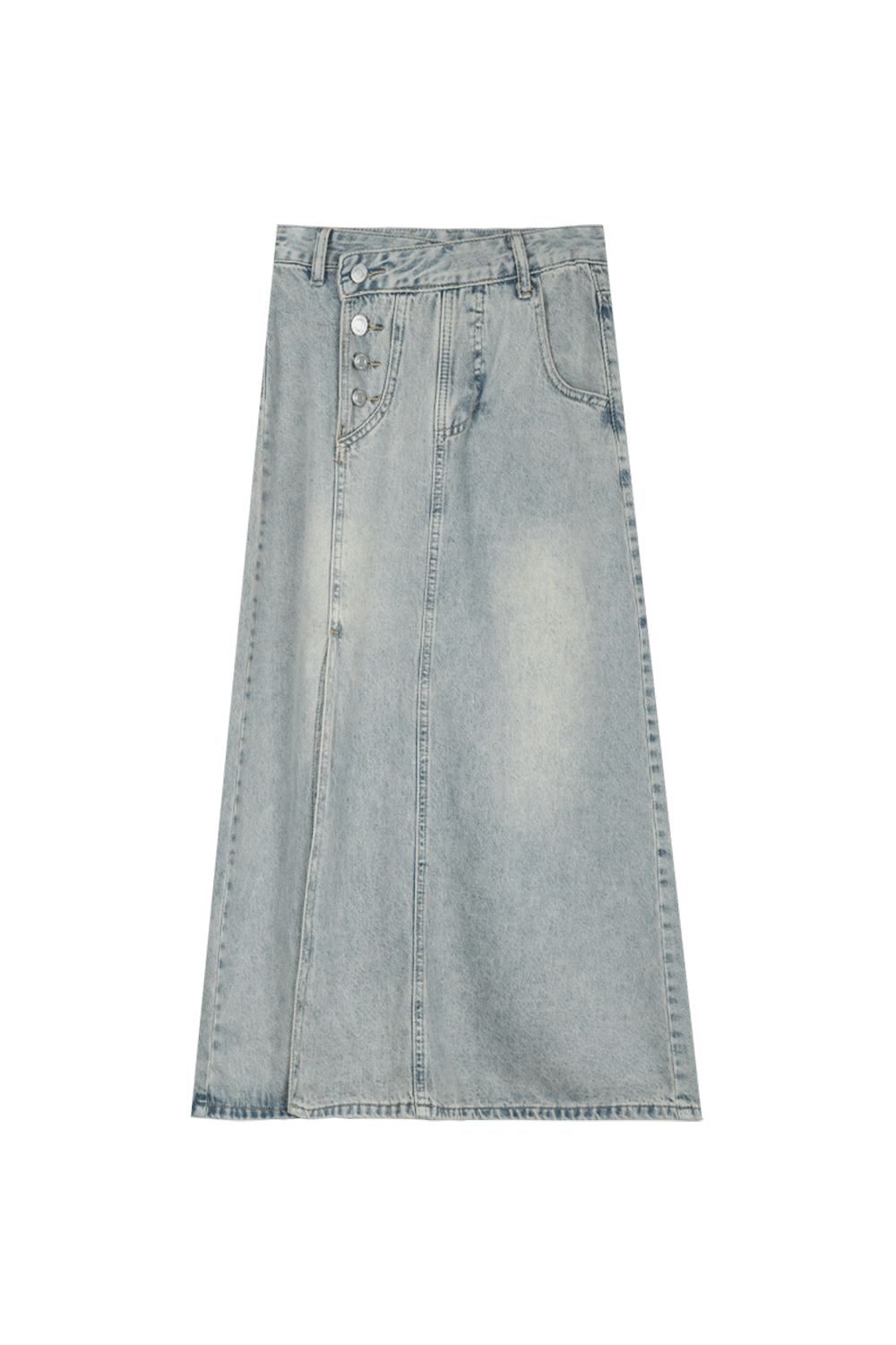 High Waist Long Denim Skirt for Women - Mishow