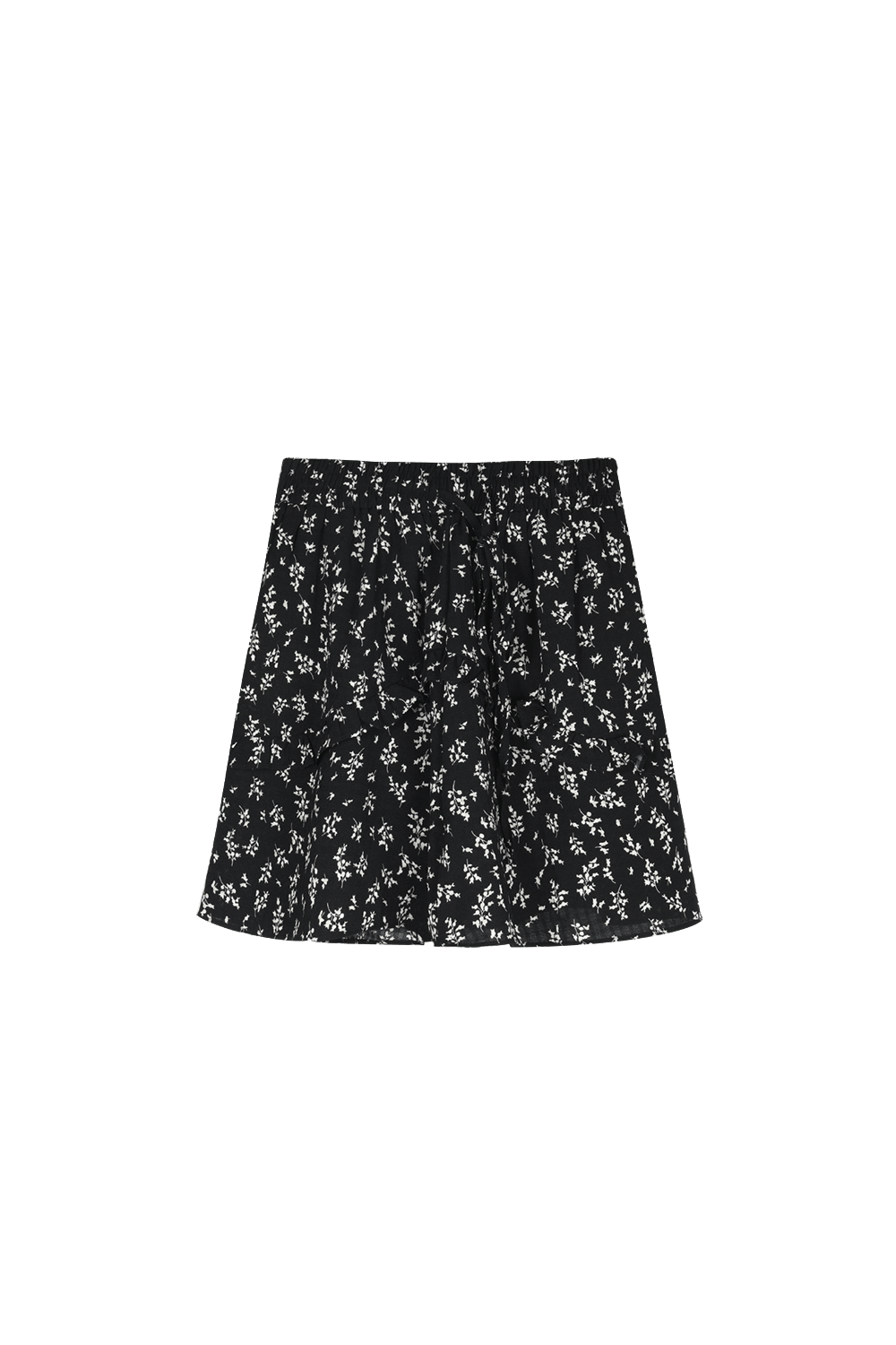 Women's Black Floral Mini Skirt