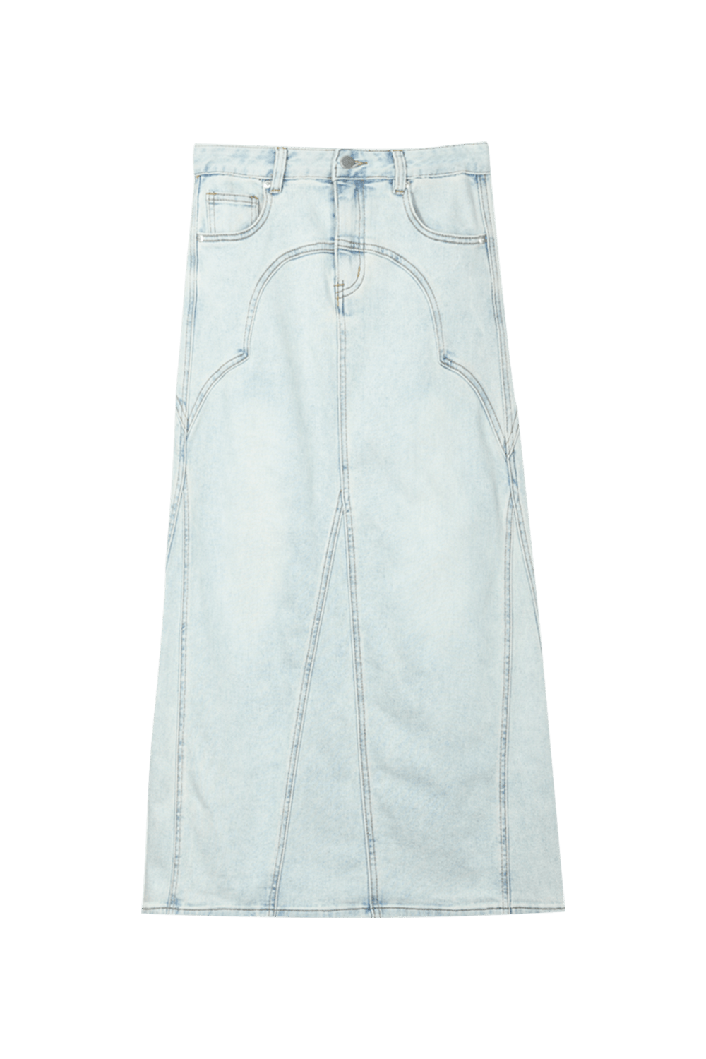 Women High Waist Long Denim Skirt