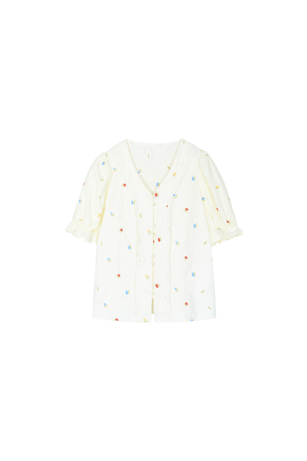 Embroidery Puff Sleeve Blouse for Women