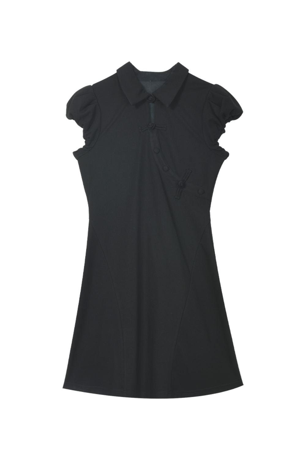 Women's Black Mini Dress with Short Sleeve