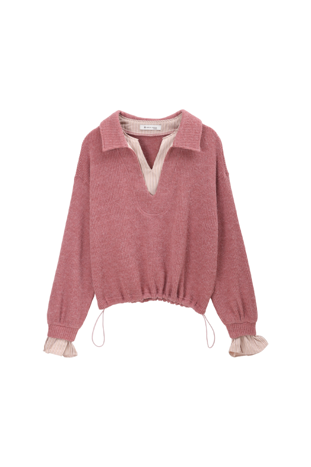 Kemeja Rajutan Dua Potong Palsu untuk Wanita